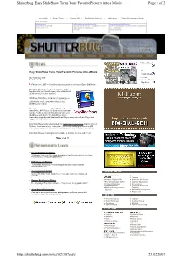 Page 1 of 2 Shutterbug: Easy Slideshow Turns Your Favorite