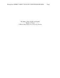 The Indirect Object in Educated English Brittany A