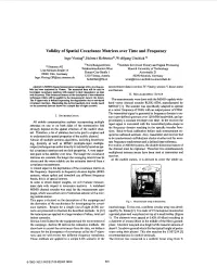 Validity of Spatial Covariance Matrices Over Time and Frequency