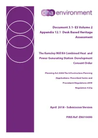 3.1- ES Volume 2 Appendix 12.1 Desk Based Heritage Assessment