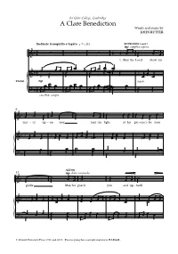 A Clare Benediction Words and Music by JOHN RUTTER
