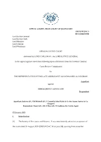 Appeal Against Conviction Following Upon a Reference from the Scottish Criminal