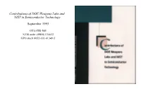 Contributions of DOE Weapons Labs and NIST to Semiconductor Technology