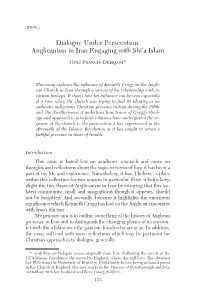Dialogue Under Persecution: Anglicanism in Iran Engaging with Shi‘A Islam