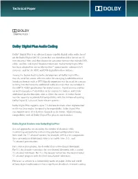 Dolby Digital Plus Audio Coding