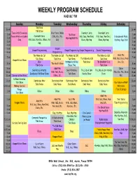 KAZI Weekly Program Schedule