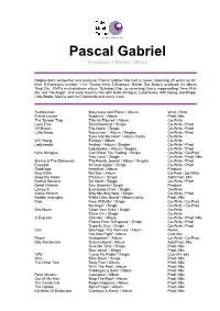 Pascal Gabriel Complete CV