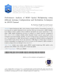Performance Analysis of MIMO Spatial Multiplexing Using Different