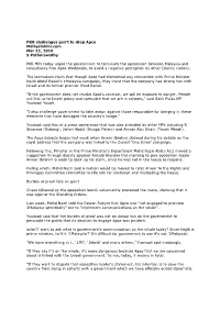 PKR Challenges Gov't to Drop Apco Malaysiakini.Com Mar 22, 2010 S Pathmawathy