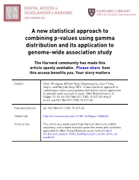 A New Statistical Approach to Combining P-Values Using Gamma Distribution and Its Application to Genome-Wide Association Study