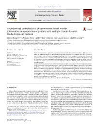 A Randomized Controlled Trial of a Community Health Worker Intervention in a Population of Patients with Multiple Chronic Diseases: Study Design and Protocol