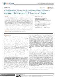 Comparative Study on the Antimicrobial Effects of Essential Oils from Peels of Three Citrus Fruits