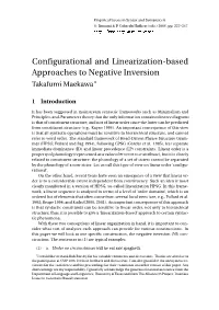 Configurational and Linearization-Based Approaches
