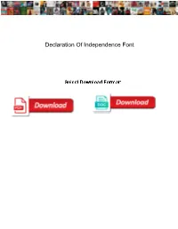 Declaration of Independence Font