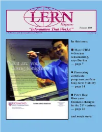 “Information That Works!” January 2008 a Publication of the Learning Resources Network
