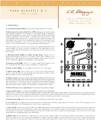 L.R. Baggs Para D.I.: User's Guide