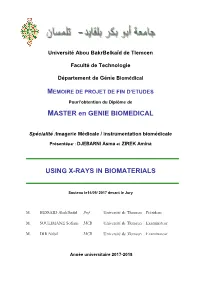MASTER En GENIE BIOMEDICAL USING X-RAYS in BIOMATERIALS