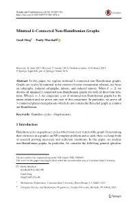 Minimal K-Connected Non-Hamiltonian Graphs