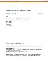Some Protozoa Found in the Faeces of Cattle