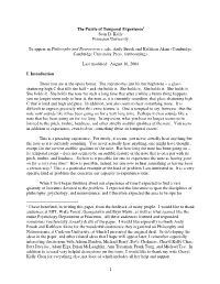The Puzzle of Temporal Experience1 Sean D