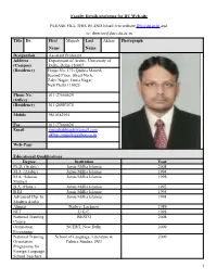 1 Faculty Details Proforma for DU Web-Site PLEASE FILL THIS in AND