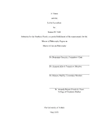 A Thesis Entitled Leftist Leviathan by Samuel E. Gold Submitted to the Graduate Faculty As Partial Fulfillment of the Requiremen