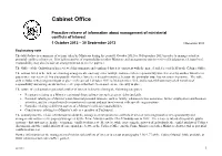 Proactive Release of Information About Management of Ministerial Conflicts