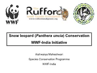Snow Leopard (Panthera Uncia) Conservation WWF-India Initiative