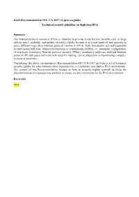 Technical Security Guideline on Deploying Ipv6