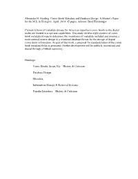 Alexander H. Harding. Comic Book Metadata and Database Design. a Master’S Paper for the M.S
