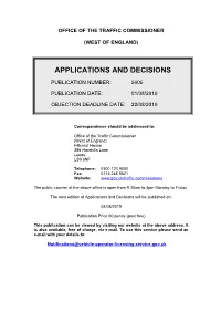 Applications and Decisions for the West of England