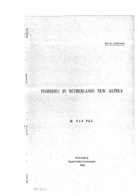 Fisheries in Netherlands New Guinea