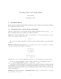 Groebner Bases and Applications