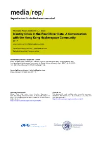 Identity Crisis in the Pearl River Data. a Conversation with the Hong Kong Hackerspace Community 2017