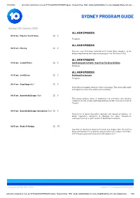 Sydney Program Guide
