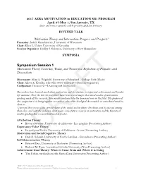 Symposium Session 1 Motivation Theory Yesterday, Today, and Tomorrow: Reflections of Founders and Descendants