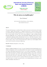 Why Do Nurses Need Philosophy?