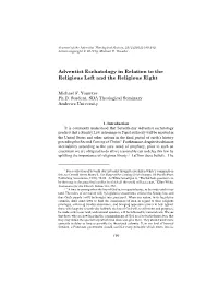 Adventist Eschatology in Relation to the Religious Left and the Religious Right