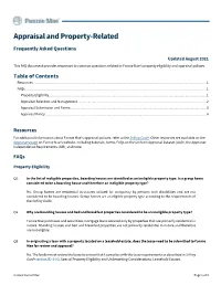 Appraisal and Property Related Faqs