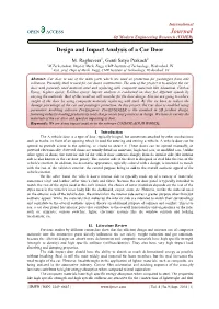 Design and Impact Analysis of a Car Door. In