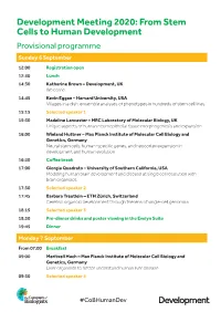 Development Meeting 2020: from Stem Cells to Human Development