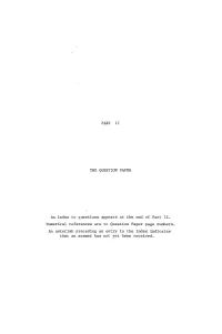 Part Ii the Question Paper