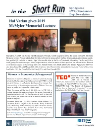 Spring 2020 CWRU Economics Dept Newsletter