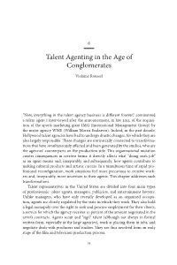 Talent Agenting in the Age of Conglomerates