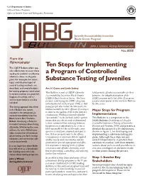 Ten Steps for Implementing a Program of Controlled Substance Testing In