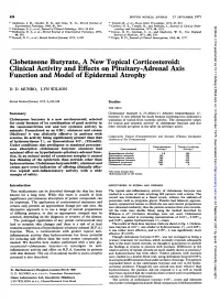 Clobetasone Butyrate, a New Topical Corticosteroid: Clinical Activity and Effects on Pituitary-Adrenal Axis Function and Model of Epidermal Atrophy