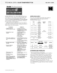 Download the Technical Data for Kodak Professional