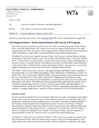 LCP Program Status – North Central District (SP Goal 4) LCP