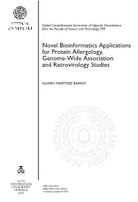 Novel Bioinformatics Applications for Protein Allergology