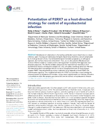 Potentiation of P2RX7 As a Host-Directed Strategy for Control Of